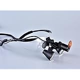 (2.5X 3X 3.5X Optional) Songzi Optics Black Frame Binocular Surgical Dental Loupes and Led Headlight Come with a Yellow Fliter (Working Distance :(280-380mm) S, Magnification 2.5X)