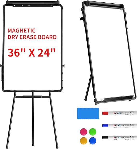 Easel WhiteboardMagentic Tripod Portable Dry Erase Board 36 x 24inches Flipchart