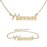Aoloshow Hannah Personalized Name Necklace Bracelet