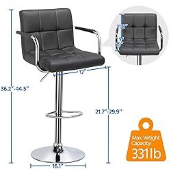 Yaheetech Bar Stools Set of 4, PU Leather