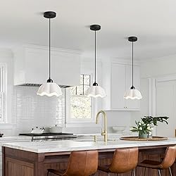 Mini Ceramic Pendant Light Retro White Wave
