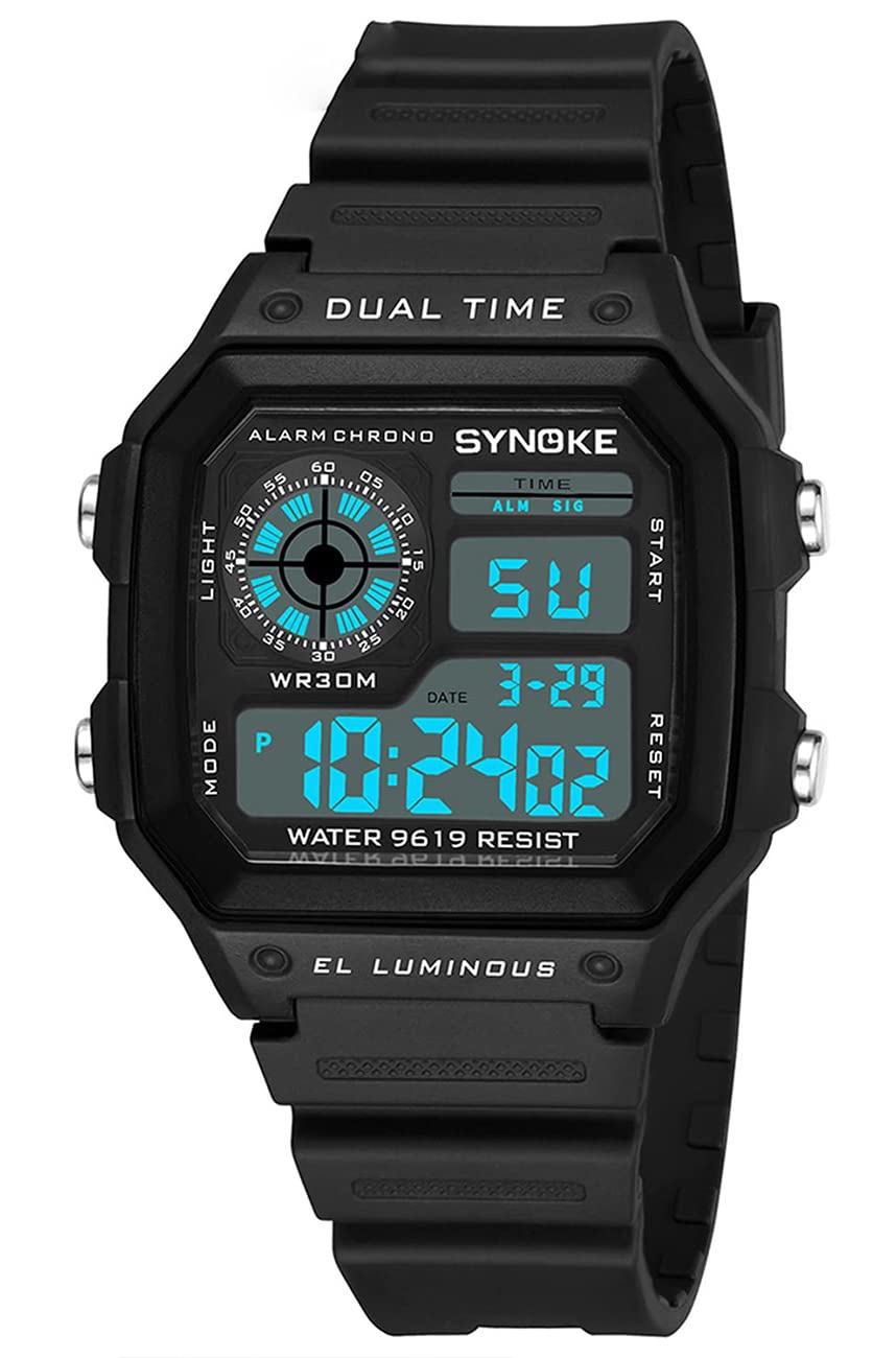 Mens Sports Watch, LED Screen Military Watches, Stopwatch, Luminous Night 30M Waterproof Digital Watch for Mens