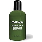 Mehron Makeup Liquid Makeup - GREEN, Face &amp; Body Paint | 4.5 Fl oz Water-Based Face Paint &amp; Body Paint Perfect for Halloween &amp; Cosplay. Air Brush Compatible. Vegan &amp; Made in the USA.