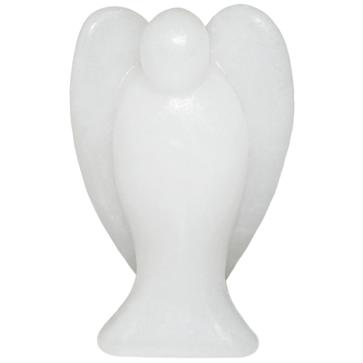 Nupuyai 3" White Jade Guardian Crystal Angel Statue, Love Pocket Carved Angel Figurine Spiritual Healing Stone Ornament for Home Office Decor