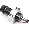 RATTMMOTOR 500W Spindle Motor CNC Air Cooled Spindle Motor ER11 12-100VDC 0.5NM 12000RPM + 52mm Spindle Motor Mount Clamp for CNC Router Milling Machine