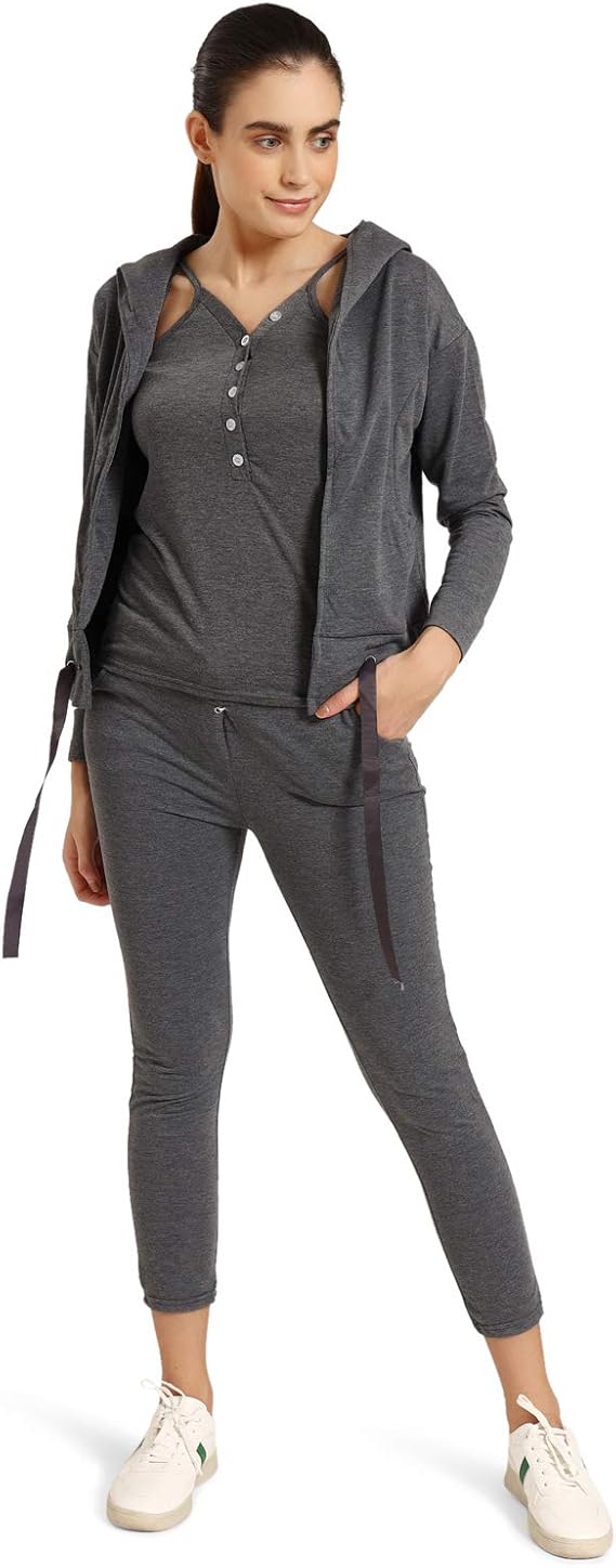 Buy Women's Latest stylish tracksuits, 3 Pc Tracksuit Set With Cami Top
