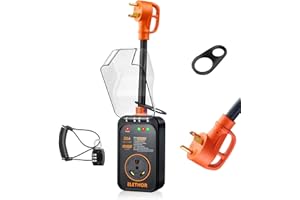 ELETHOR RV Surge Protector 30 Amp, 10000 Joules RV Circuit Analyzer Surge Protector, RV Electrical Protection with Waterproof Cover and Anti-Theft Lock, LED Display, RV Voltage Protector