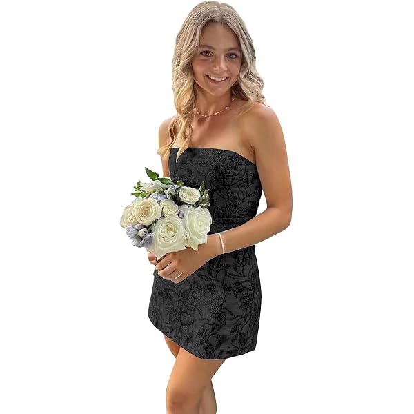 TTYbridal Strapless Beaded Homecoming Dress - Short Satin Cocktail Gown With Pockets - View #12