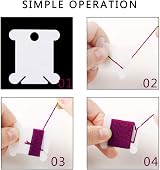 Lanjue 200pcs Plastic Floss Bobbins for Cross Stitch & Embroidery view 4