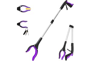GRABRUNNER Grabber Reacher Tool - 32” Reacher Grabber Tool with Strong Magnetic and Swivel Head - FDA Registered Heavy Duty Pick Up Stick Grabbers for Seniors, Trash, Surgery Recovery Must Haves Gifts(Purple)