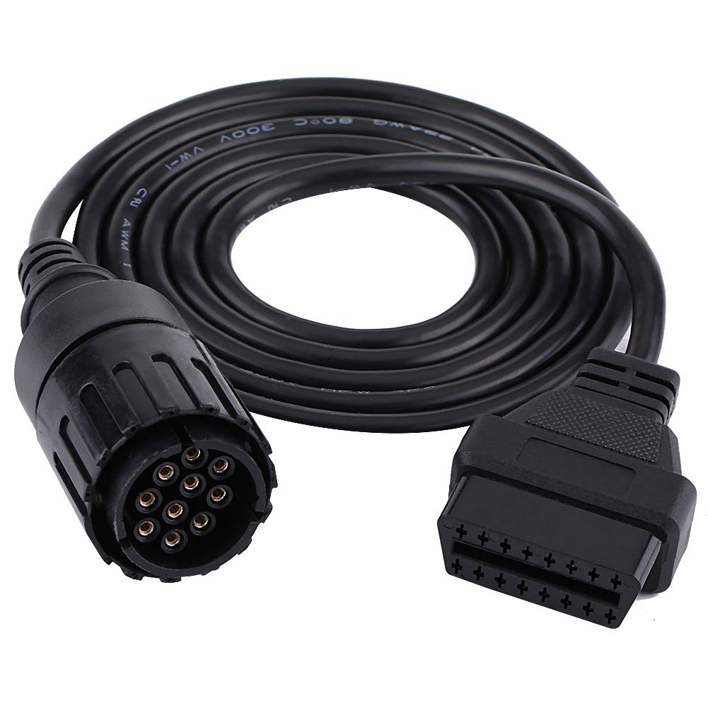 Broco Adapter Cable, 10 Pin to 16 Pin OBD2 Adapter Connector Diagnostic Cable for B-MW I-COM-D Motorcycle Motorbike