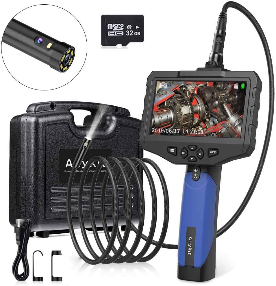 Endoscope Inspection 5m Avec Caméra HD 1920p - 6 LEDs Réglables, étanche IP67, Compatible IOS/Android/PC