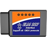 Bluetooth OBD2 Scanner ELM327 Code Reader Adapter OBDII Diagnostic Tool | Check Engine Light Reset Tool Bluetooth OBD Scanner Live Data ELM 327 OBD II Scan Car Code Reader Tool for Android and IOS