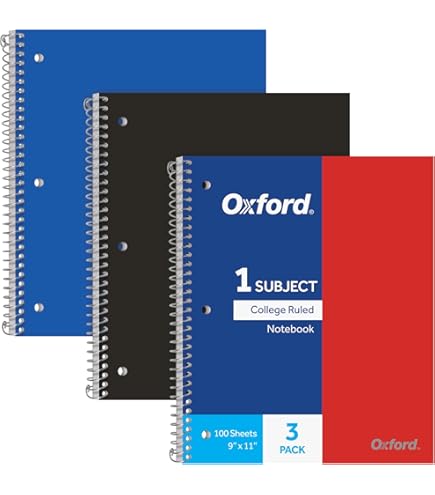 Amazon.com : Oxford Spiral Notebooks, 1-Subject, Wide Ruled