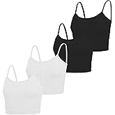 NEWITIN 4 Pack Spaghetti Strap Camisole Top Adjustable Strap Tank Top for Women (M)
