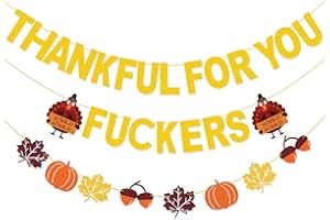 STZMAMIL Thankful for You Banner Gold Glitter Thanksgiving Banner for Friendsgiving Party Decorations Happy Thanksgiving Party Decorations, Indoor Thanksgiving Decorations for Home Party Mantel (Pre-assembled)