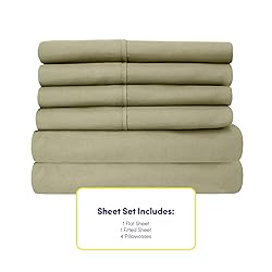 Queen Sheets Sage - 6 Piece 1500 Supreme Collection