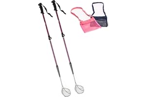 VOS Adjustable 2 Pcs Sand Sifter with Mesh Bags & Extendable Handle (21"–33")| Lightweight Beach Shovel for Collecting Seashells, Sea Glass, Shark Teeth |Back Saver, Durable, Easy to Use