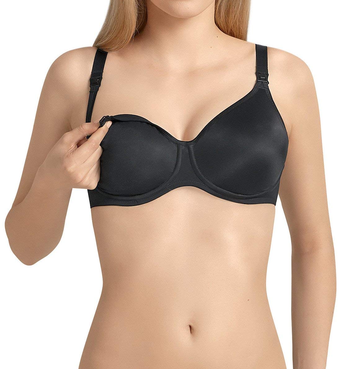 Anita Women's 5068 Seamless Underwired Nursing Bra, Black, 32H