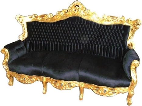 Casa Padrino Barock Sofa Master Schwarz Gold Amazon De Kuche Haushalt