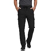 TZDNI Cargo Pants for Men Hiking Pants Water Resistant Quick Dry Workout Lightweight Elastic Waist Zip Pockets HH24011