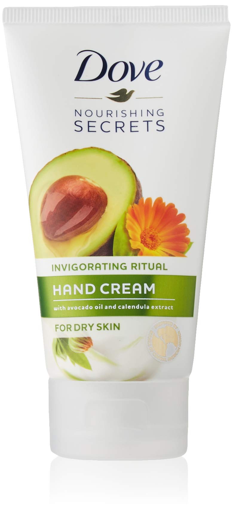 Dove Moisturizing Hand Cream with 100% Natural Avocado Oil and Calendula Extract for Normal to Dry Skin, Pack of 6 x 75ml