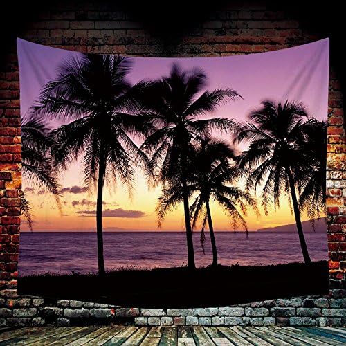 SureArt Tapestry Wall Decor Wall Hanging for Living Room Bedroom Pendant Space Decor (Beach, 58×51 inches)