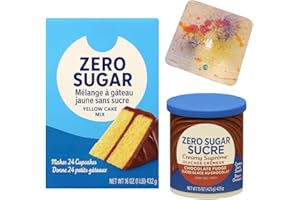 Zero Sugar Birthday Classic Yellow Bundle - 15 OZ Zero Sugar Chocolate Frosting - Low Carb - Keto Friendly - Keto Birthday Ca