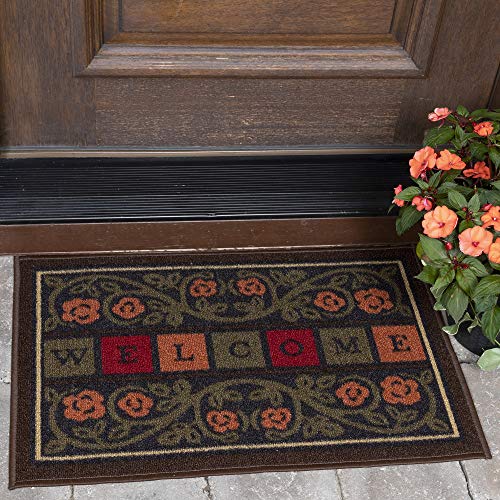 Ottomanson Ottohome Collection Rectangular Welcome Doormat (Machine-Washable/Non-Slip), Multicolor, 20" X 30"