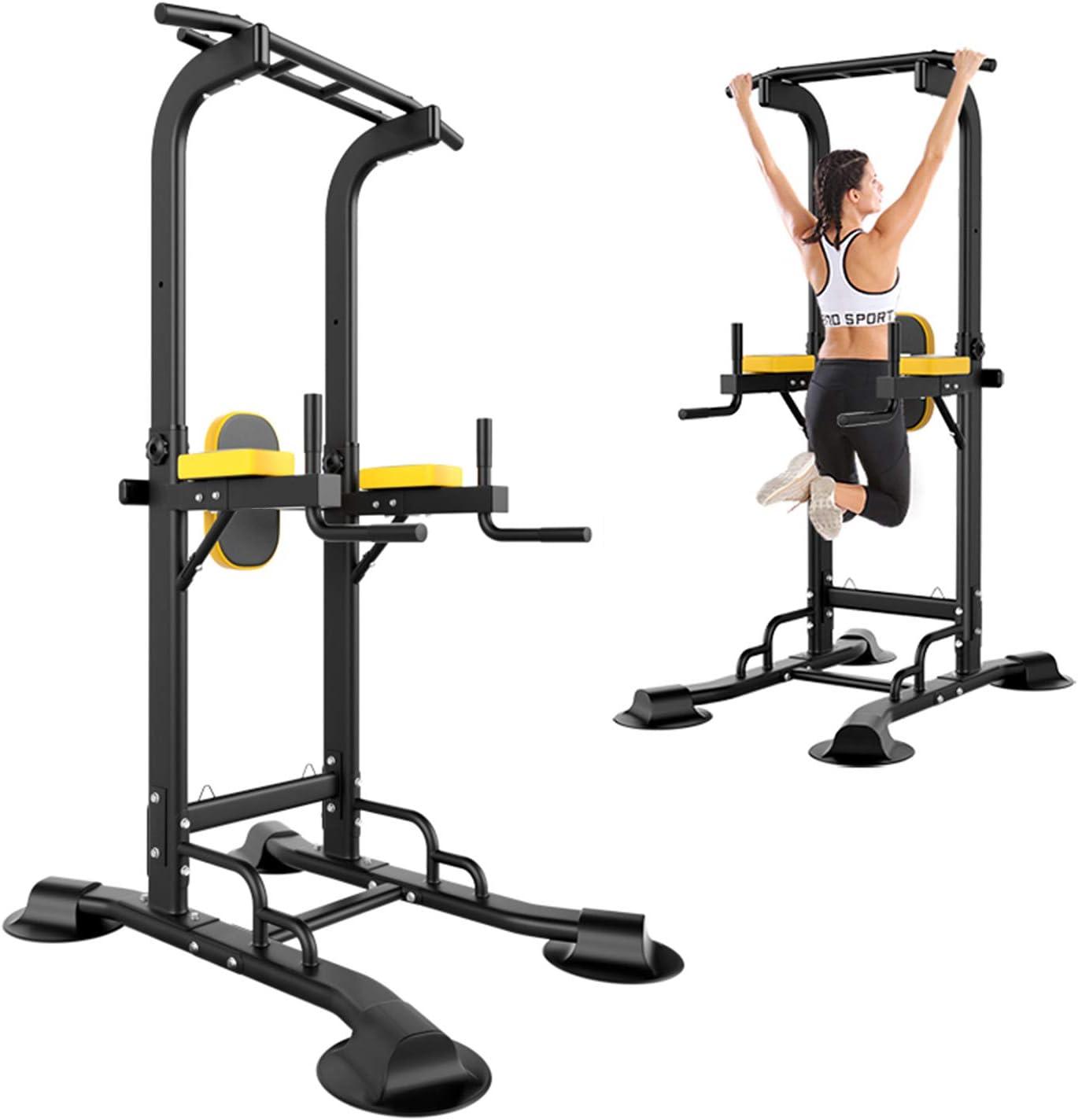 Power Tower,Adjustable Height Dip Stands Multi-Function Pull Up Bar Standing Tower Gym Equipment Sports