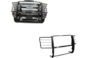 BLACK HORSE OFF ROAD Black Horse Grille brush Bumper Guard Modular Black Compatible with 2017-2023 Ford F-250/F-350/F-450/F-550 Super Duty-17FB28MA