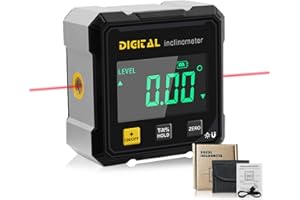 LIUCOCOTOS 4-Side Magnetic Digital Angle Gauge, Cube Inclinometer with Backlight, Rechargeable Digital Angle Finder with LCD Display, Table Saw Miter Protractor, Woodworking Measuring Tool