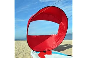 BEYST Kayak Downwind Wind Sail, 42" Foldable Paddle Board Rowing Windsurfing w/Clear Clear Window for Kayaks, Canoes, Inflatables, Tandems and Expedition Boats Instant Sail