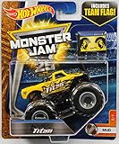 Hot Wheels Monster Jam 1:64 Scale Truck with Team Flag - Yellow Titan