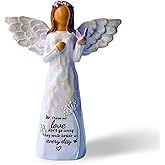 DUDULOVY Sympathy Gifts for Loss of Loved One, 5.5" Angel Memorial Gift for Loss of Dad Mom Grandmother, Angel Figurine for Bereavement Remembrance Grief