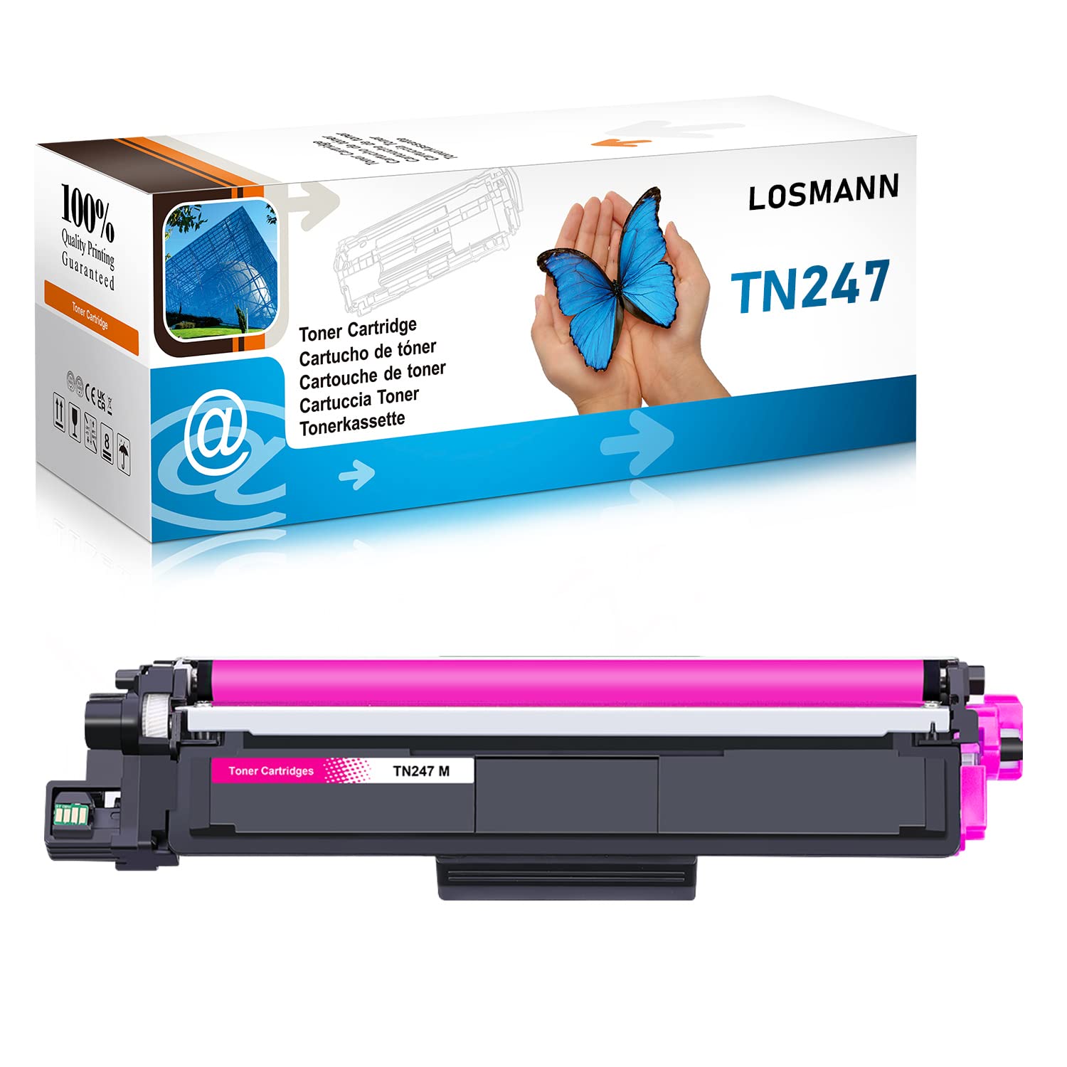 LOSMANN 1x Magenta Toner Compatible for Brother TN247 TN243 for Brother MFC-L3770CDW MFC-L3750CDW HL-L3230CDW HL-L3210CW MFC-L3710CW DCP-L3550CDW MFC-L3730CDN DCP-L3510CDW HL-L3270CDW DCP-L3517CDW