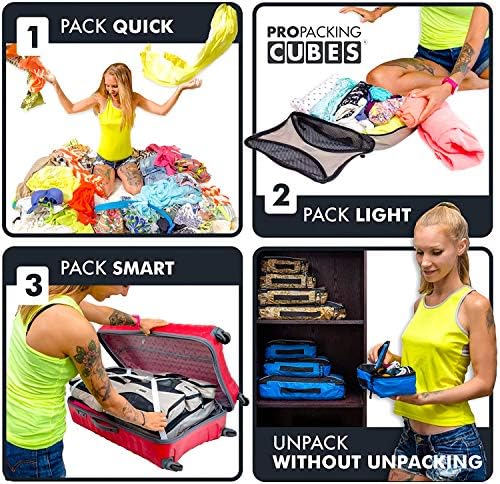 PRO Packing Cubes | 6 Piece Travel Bags Organizer for Luggage | Multi-size Ultralight Travel Cubes | Suitcase Organizer Bags Set | Makes Packing Easy 7 PRO Packing Cubes | 6 Piece Travel Bags Organizer for Luggage | Multi-size Ultralight Travel Cubes | Suitcase Organizer Bags Set | Makes Packing Easy