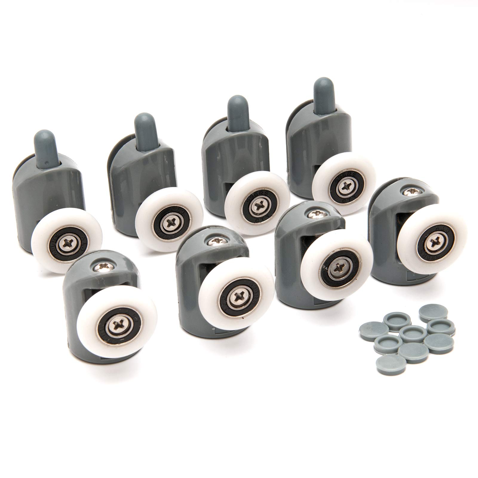 Shower Door Roller Pulley Shower Room Accessories Hanging Wheel for Sliding Door Top and Botter Fixed Single Wheel Replacement Accessories(8 Piece)