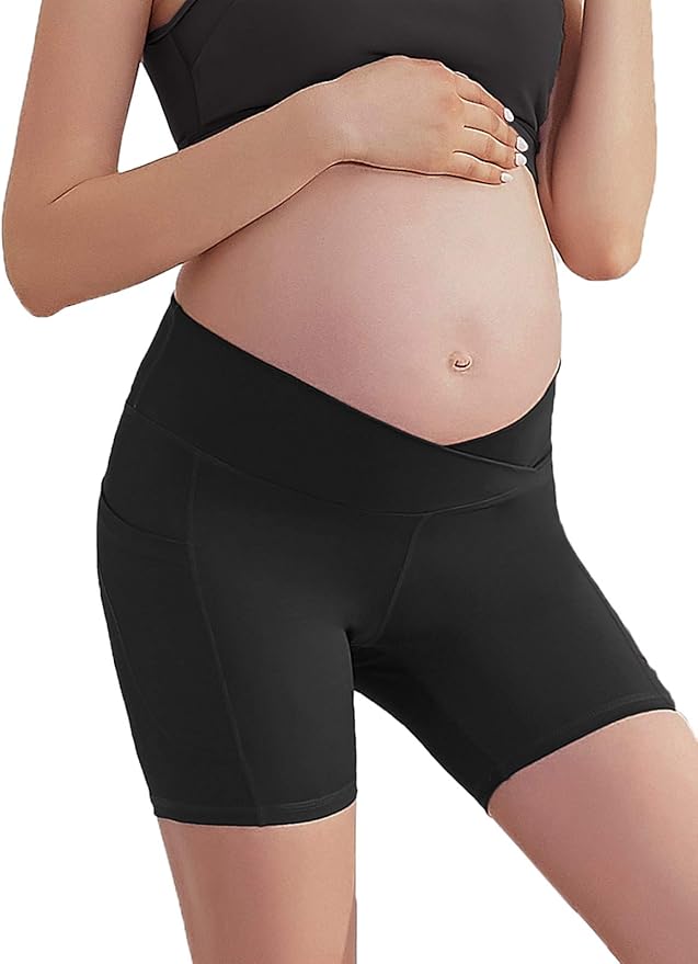 Maacie Maternity Yoga Low Rise Shorts Comfy Workout