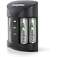 Energizer Rechargeable AA and AAA Battery Charger (Recharge Pro) with 4 AA NiMH Rechargeable Batteries, Auto-Safety Feature,
