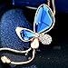 Merdia Long Chain Necklace Butterfly Pendant Sweater Necklace with Synthetic Crystals | Butterfly Jewelry | Charming Long Pendant Necklaces for Women| Blue Color