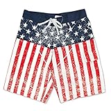 USA American Flag Distressed Mens Boardshorts