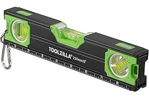 TOOLZILLA 9-inch Torpedo Level Magnetic Box - Professional Degree Measuring Tool, Spirit Level. Magnetic Level Tool perfect for DIY projects or Construction Sites.