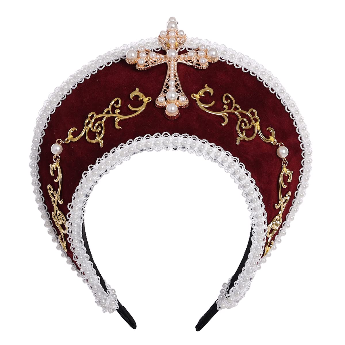 GRACEART Anne Boleyn Hat Headpiece Elizabethan Headwear Tudor Coronet Hood Hat — image 1