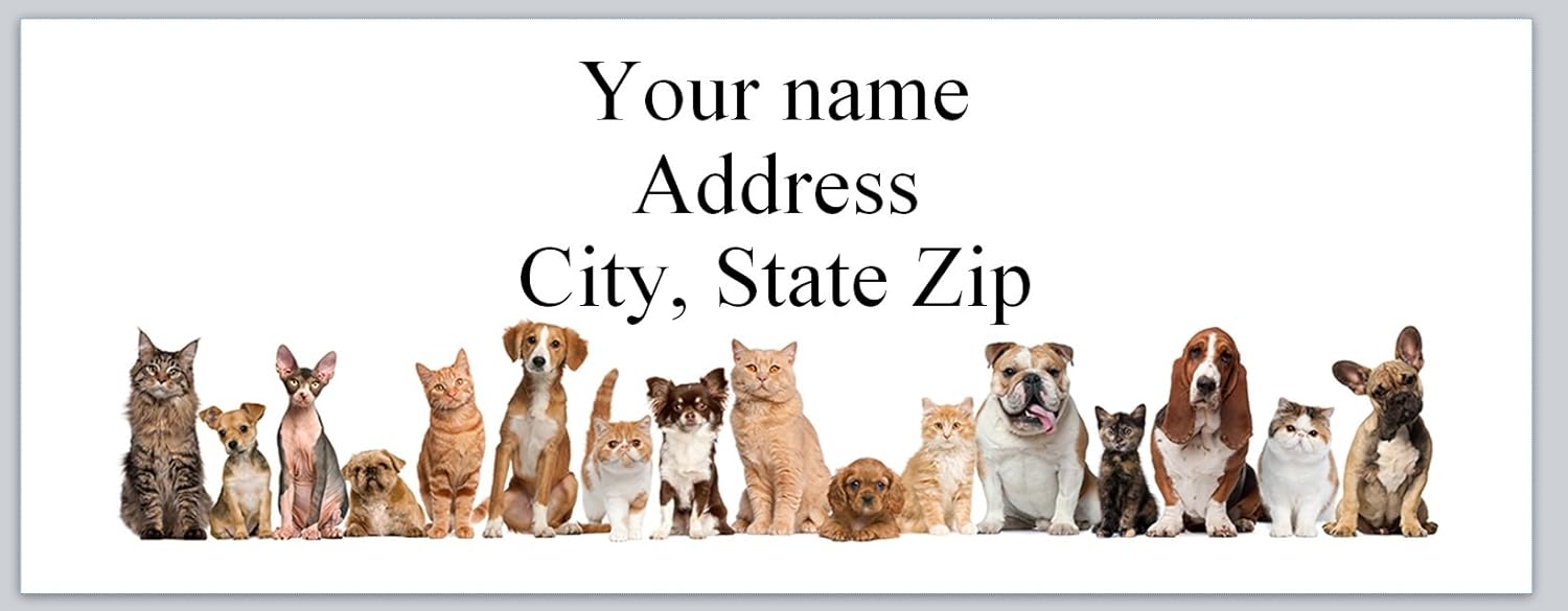 150 Personalized Return Address Labels Dogs & Cats (ac 948