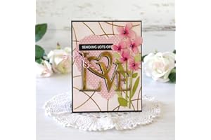 Mvchifay Cutting Dies for Card Making Metal Die-Cuts Scrapbooking Tool Hollow Frame DIY Craft Punch Template Embossing for Paper Album Decor (Word A-Love 8.2x6.6cm)