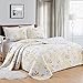 Great Bay Home Floral King Quilt Set with Shams, Yellow Floral Bedding Set, All-Season, Lightweight Bedspread. Reversible. Farmhouse Bedding. (King, Helene)