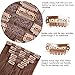 HEESAGA 12 Inch Clip in Extensions, Real Human Hair Extensions for Women Beauty, 80 Grams/2.8 Ounce 7 Pieces with 16 Clips per Set (#4 Medium Brown)