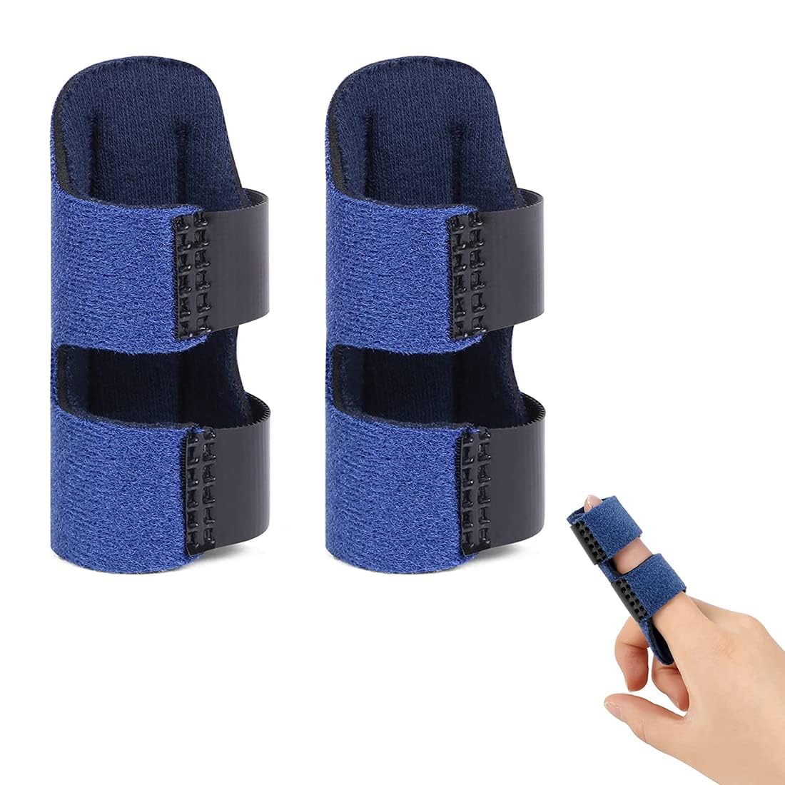 Finger Splints, 2Pcs, Full Coverage Finger Protector, Finger Stabilizer, Finger Support Trigger Finger Splint, Finger Straightener for Arthritis & Broken Knuckle, Straighten Broken or Bent Fingers