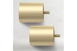 IFELS Black End Cap Finials for Curtain Rods of 7/8 and 1 Inch Diameter, Modern Window Treatment Finials Set of 2 (A2,Gold,2 Pack)